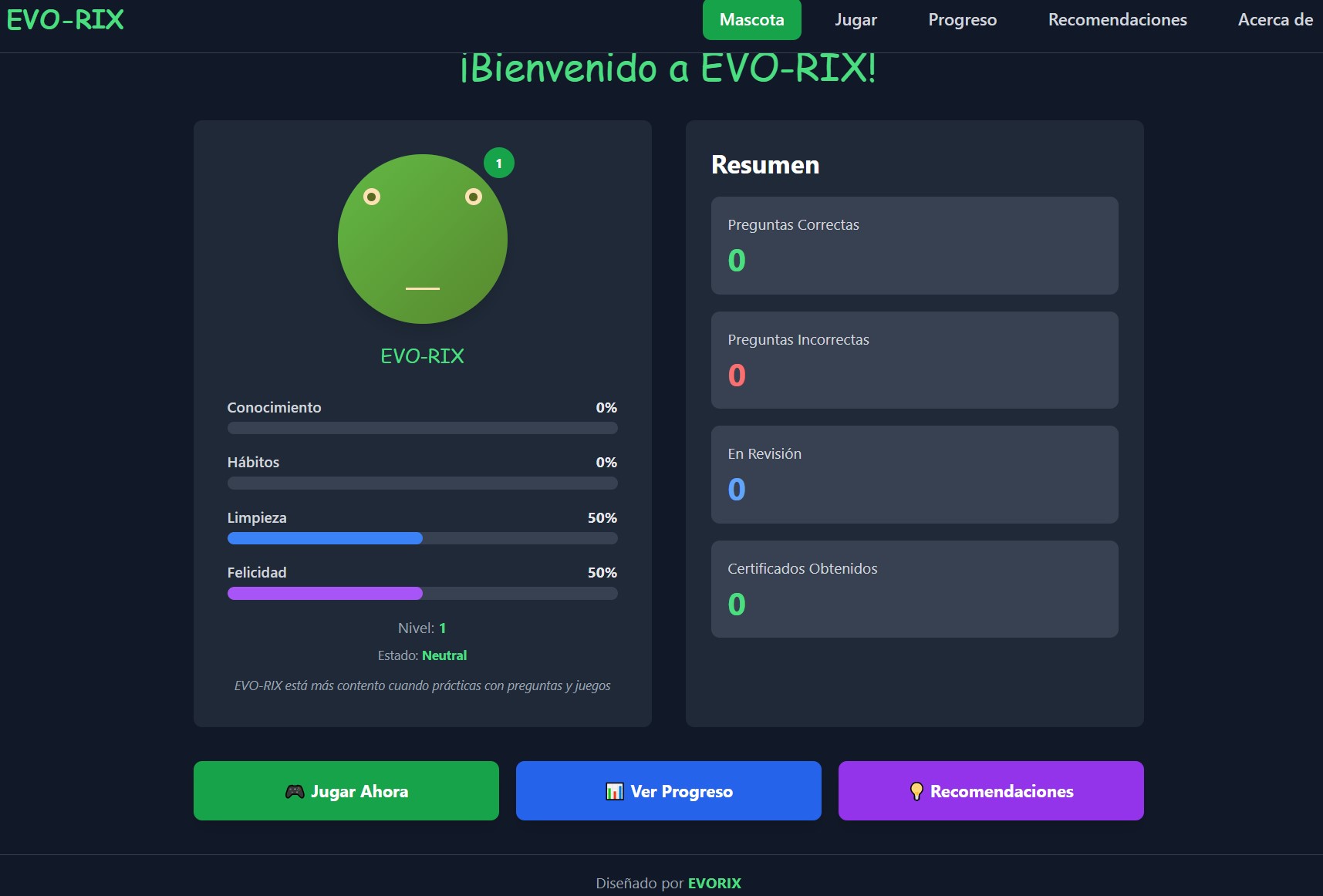 EVO-RIX, mascota virtual