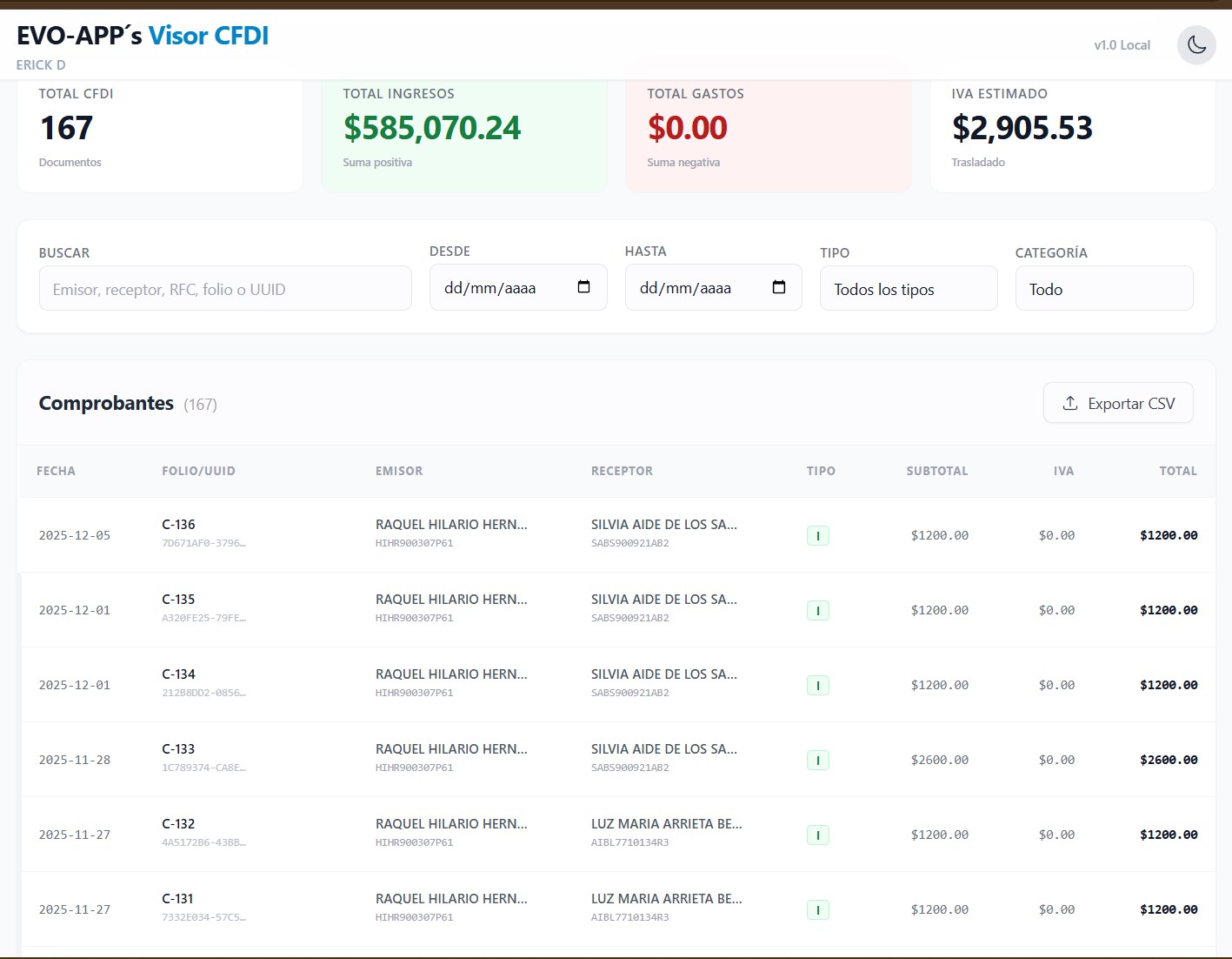  EVO-APP’s Visor CFDI